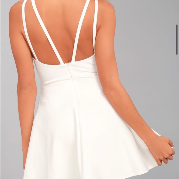 Lulus Love Galore White Skater Dress NWOT - Picture 2 of 3